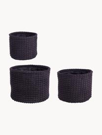 Paniers de rangement Nicky, 3 élém., 100 % polyester, Anthracite, Lot de différentes tailles