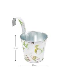 Závěsný obal na květináč Herbs, Potažený kov, Bílá, Š 25 cm, V 26 cm