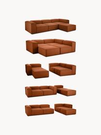 Modulares XL-Ecksofa Lennon, Bezug: 100 % Polyester Der strap, Gestell: Massives Kiefernholz, Spe, Webstoff Terrakotta, B 329 x T 269 cm, Eckteil rechts