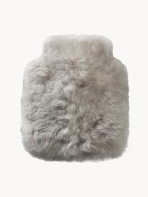 Bolsa de agua caliente artesanal de piel de alpaca Calmo, 200 ml, Funda: piel de alpaca, Interior: termoplástico, Gris claro, Cama 80 cm (135 x 200 cm)