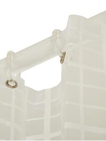 Rideau de douche court à carreaux, translucide Porto, Blanc, gris, larg. 180 x long. 180 cm