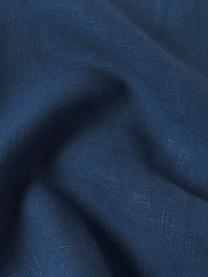 Housse de coussin 45x45 en lin Lanya, 100 % pur lin, Bleu foncé, larg. 40 x long. 40 cm