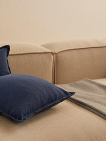 Housse de coussin 45x45 en lin Lanya, 100 % pur lin, Bleu foncé, larg. 40 x long. 40 cm