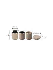 Set 4 accessori bagno color beige Neat, Ceramica, Beige, Set in varie misure