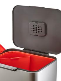Pattumiera per raccolta differenziata Totem, 2 x 30 L, Contenitore: acciaio inossidabile spaz, Coperchio: plastica, Argentato, Larg. 39 x Alt. 81 cm