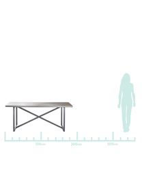 Esstisch Massive mit Tischplatte in Beton-Optik, Tischplatte: Mitteldichte Holzfaserpla, Beine: Metall, Grau, B 190 x T 90 cm