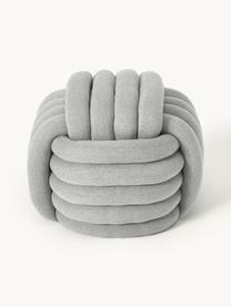 Pouf annodato Twist, Rivestimento: 100% cotone, Grigio chiaro, Larg. 54 x Alt. 45 cm