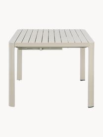 Mesa extensible para exterior Kiplin, 97-150 x 150 cm, Aluminio con pintura en polvo, Beige claro, An 97-150 x F 150 cm