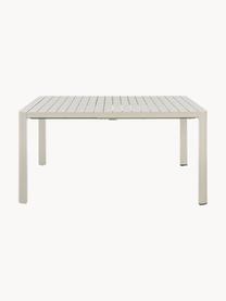 Mesa extensible para exterior Kiplin, 97-150 x 150 cm, Aluminio con pintura en polvo, Beige claro, An 97-150 x F 150 cm