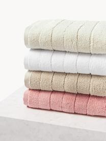 Lot de serviettes de bain avec bordure décorative Luxe, set de tailles variées, Blanc cassé, 3 éléments (1 serviette invité, 1 serviette de toilette et 1 drap de bain)