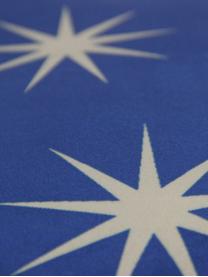 Funda de cojín de terciopelo Stars, Terciopelo de poliéster, Azul, beige, An 45 x L 45 cm