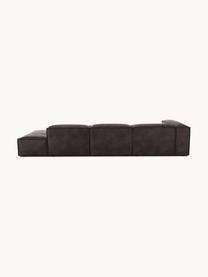 Chaise longue XL componibile in pelle riciclata Lennon, Rivestimento: pelle riciclata (70 % pel, Rivestimento: imbottitura in schiuma co, Struttura: legno massiccio, compensa, Piedini: plastica Questo prodotto , Pelle taupe, Larg. 357 x Prof. 119 cm, schienale a destra