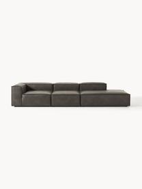 Modulaire XL chaise longue Lennon van gerecycled leer, Bekleding: gerecycled leer (70% leer, Frame: massief hout, multiplex, Poten: kunststof Dit product is , Leer taupe, B 357 x D 119 cm, armleuning rechts