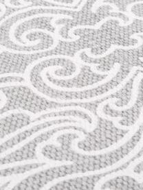 Tapis bohème gris blanc tissé à plat Salima, 100 % coton, Gris clair, blanc crème, larg. 70 x long. 140 cm (taille XS)