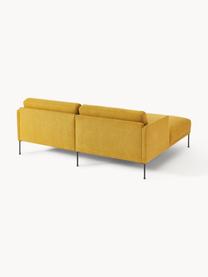 Kleines Ecksofa Fluente, Bezug: 100 % Polyester Der strap, Gestell: Massives Kiefernholz, Bir, Webstoff Ocker, B 198 x T 152 cm, Eckteil links