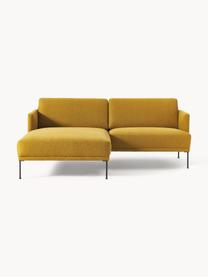 Kleines Ecksofa Fluente, Bezug: 100 % Polyester Der strap, Gestell: Massives Kiefernholz, Bir, Webstoff Ocker, B 198 x T 152 cm, Eckteil links