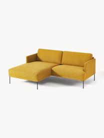 Kleines Ecksofa Fluente, Bezug: 100 % Polyester Der strap, Gestell: Massives Kiefernholz, Bir, Webstoff Ocker, B 198 x T 152 cm, Eckteil links