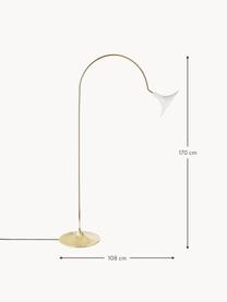 Große Bogenlampe Petalii, Weiß, Goldfarben, H 170 cm