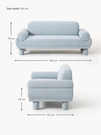 Bouclé-Sofa Lilo (2-Sitzer), Bezug: Bouclé (93 % Polyester, 6, Bouclé Hellblau, B 190 x T 93 cm