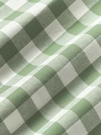 Karierter Baumwoll-Kopfkissenbezug Nels, Webart: Renforcé Fadendichte 144 , Grüntöne, Weiß, B 40 x L 80 cm