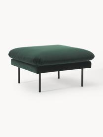 Sofa-Hocker Moby aus Samt, Bezug: Samt (Hochwertiger Polyes, Gestell: Massives Kiefernholz, Füße: Metall, pulverbeschichtet, Samt Dunkelgrün, B 78 x T 78 cm