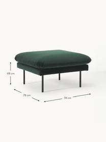 Sofa-Hocker Moby aus Samt, Bezug: Samt (Hochwertiger Polyes, Gestell: Massives Kiefernholz, Füße: Metall, pulverbeschichtet, Samt Dunkelgrün, B 78 x T 78 cm