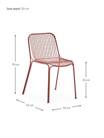 Silla para exterior con cojín Hiray, Tapizado: fibra sintética con cara , Rojo indio, An 53 x F 55 cm