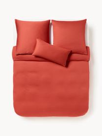 Funda nórdica de satén Comfort, Rojo óxido, Cama 90 cm (155 x 220 cm)