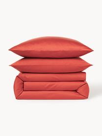 Funda nórdica de satén Comfort, Rojo óxido, Cama 90 cm (155 x 220 cm)