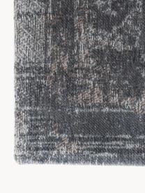 Chenille vloerkleed Medaillon, Chenille (100% katoen), Donkergrijs, B 80 x L 150 cm (maat XS)