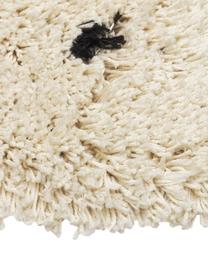 Tappeto rotondo e soffice a pelo lungo a pois Ayana, Retro: 100% cotone Il materiale , Beige, nero, Ø 120 cm (taglia S)