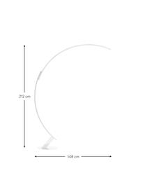 Lampa podłogowa LED z funkcją przyciemniania Kyudo, Stelaż: aluminium powlekane, Biały, W 212 cm