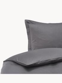 Funda nórdica de satén Premium, Gris oscuro, Cama 90 cm (155 x 220 cm)