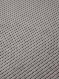 Modulares Ecksofa Lennon aus Cord, Bezug: Cord (92 % Polyester, 8 %, Gestell: Massives Kiefernholz FSC-, Cord Hellgrau, B 238 x T 180 cm, Eckteil links