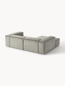 Modulares Ecksofa Lennon aus Cord, Bezug: Cord (92 % Polyester, 8 %, Gestell: Massives Kiefernholz, Spe, Cord Grau, B 238 x T 180 cm, Eckteil links