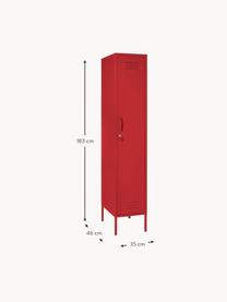 Armadietto piccolo The Skinny, Acciaio verniciato a polvere, Rosso, Larg. 35 x Alt. 183 cm