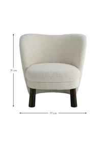 Poltrona da cocktail in teddy Tress, Rivestimento: 100 % poliestere, Struttura: legno di pino certificato, Teddy bianco, Larg. 77 x Prof. 80 cm