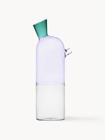 Handgefertigte Karaffe Travasi, 900 ml, Borosilikatglas, Hellrosa, Transparent, Hellblau, 900 ml