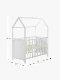 In hoogte verstelbaar kinderhuisbed, verschillende maten, Frame: Multiplex, vezelplaat van, Wit, B 60 x L 120 cm