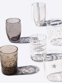 Handgefertigte Wassergläser Melting, 6er-Set, Glas, Grau, Transparent, Set mit verschiedenen Größen