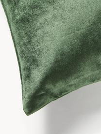 Housse de coussin en velours avec broderie de sapin Isadora, Vert foncé, larg. 45 x long. 45 cm