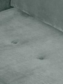 Samt-Sofa Saint (3-Sitzer) in Salbeifarben mit Eichenholz-Füßen, Bezug: Samt (Polyester) Der hoch, Gestell: Massives Eichenholz, Span, Samt Salbeifarben, B 210 x T 93 cm