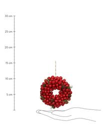 Ozdoba choinkowa Wreath, 2 szt., Czerwony, zielony, brązowy, Ø 11 cm