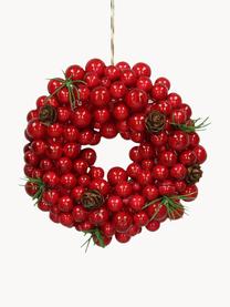 Ozdoba na stromček Wreath, 2 ks, Červená, zelená, hnedá, Ø 11 cm