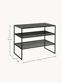 Scarpiera in metallo Bench, Metallo rivestito, Nero, Larg. 65 x Alt. 50 cm