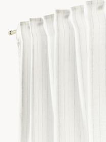 Halbtransparente Gardine Birch mit Multiband, 2 Stück, 100 % Leinen, Weiß, B 130 x L 260 cm
