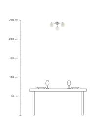 Deckenleuchte Kroma aus Opalglas, Lampenschirm: Glas, Chrom, Weiß, Ø 40 x H 14 cm