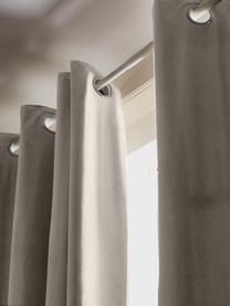 Cortinas oscurecedoras de terciopelo con ojales Rush, 2 uds., 100% poliéster (reciclado) con certificado GRS, Gris, An 135 x L 260 cm