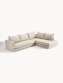 Sofa narożna Tribeca, Tapicerka: 100% poliester Dzięki tka, Stelaż: lite drewno sosnowe z cer, Nogi: lite drewno sosnowe z cer, Beżowa tkanina, S 274 x G 192 cm, prawostronna