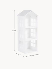 Libreria per bambini Sevilla, Pannello di fibra a media densità (MDF) rivestito, Legno laccato bianco, Larg. 40 x Alt. 117 cm